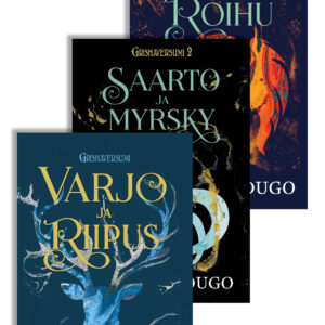 Varjo ja riipus -trilogiaan kuuluvien kirjojen kannet. Leigh Bardugo